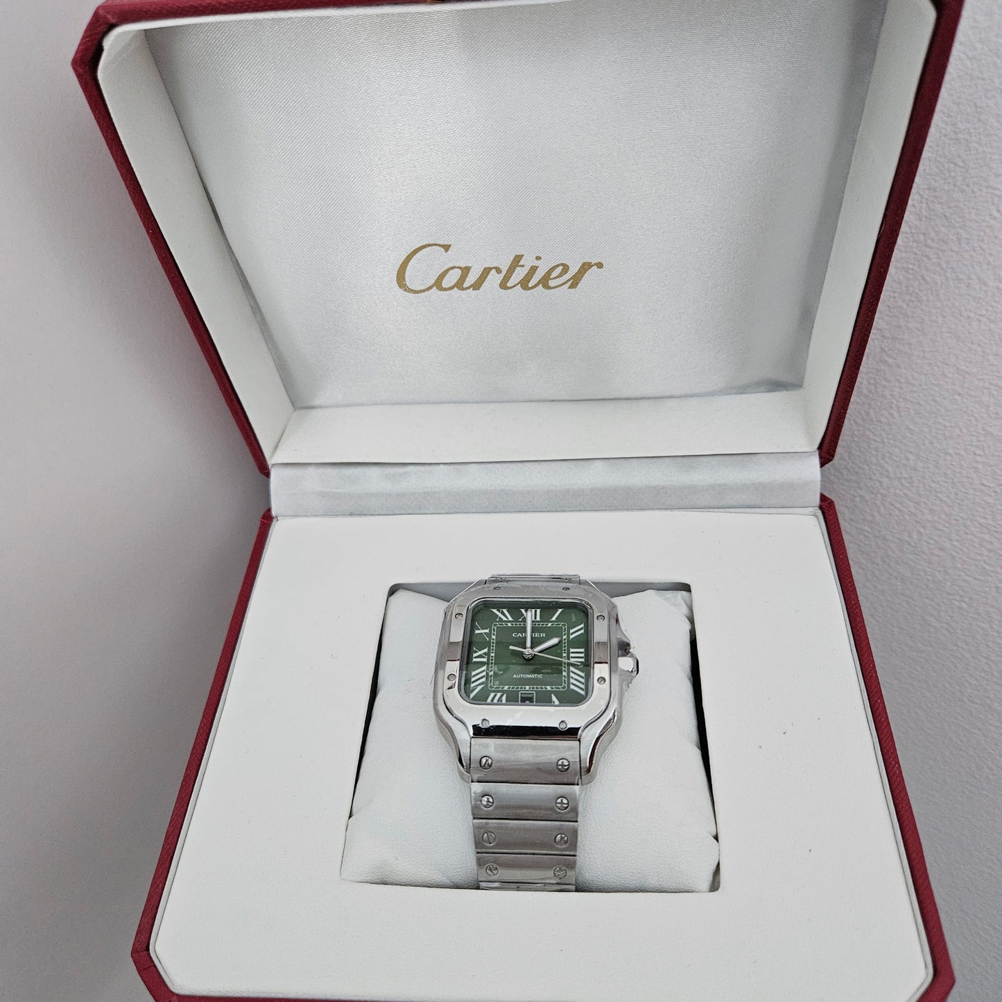 Cartier - Santos 40mm Green Dial, Stainless Steel Bracelet