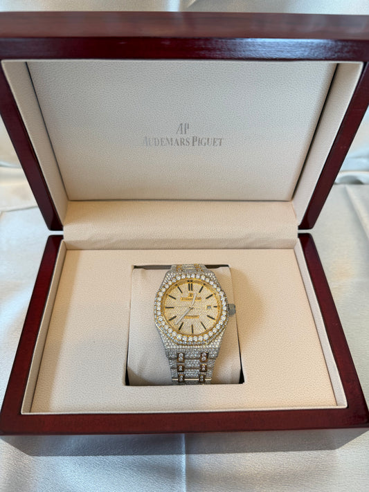 Moissinite AP Royal oak 40mm yellow & white gold